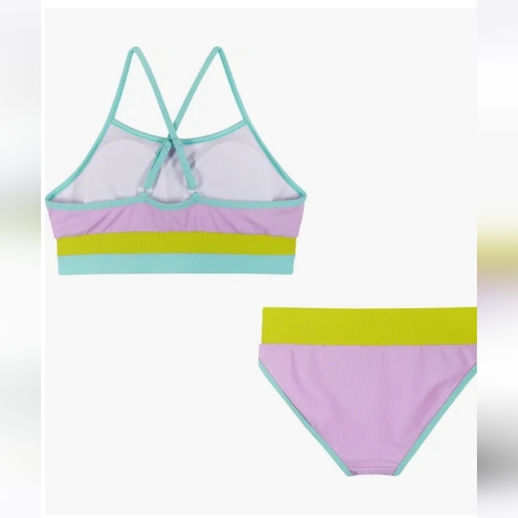 Andy & Evan Kids' Rib Colorblock Two-Piece Swimsuit NWOT - Picture 2 of 8